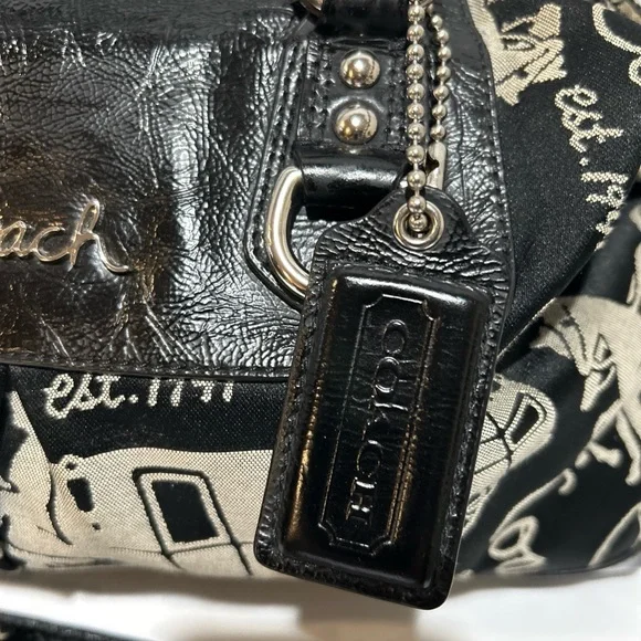 Coach Black and Tan Satchel - Picture 3 of 9